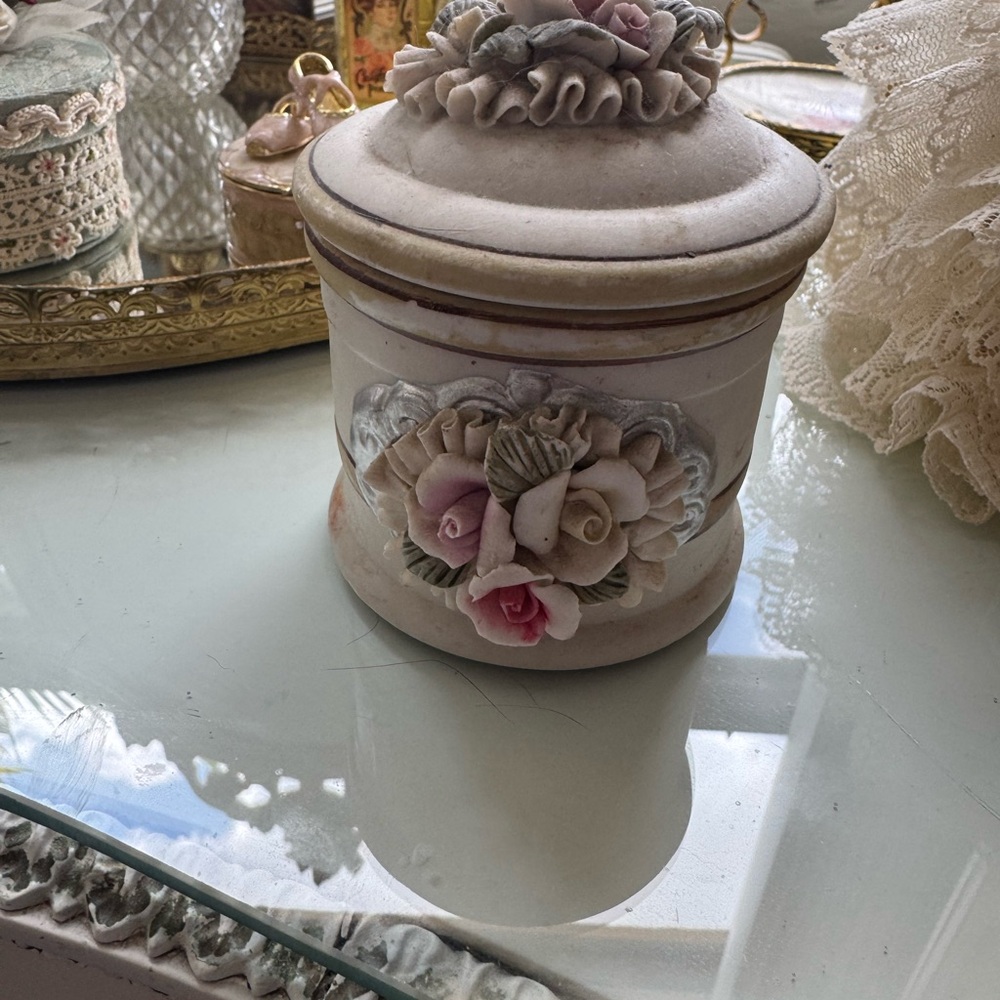 Floral Ceramic Trinket Box